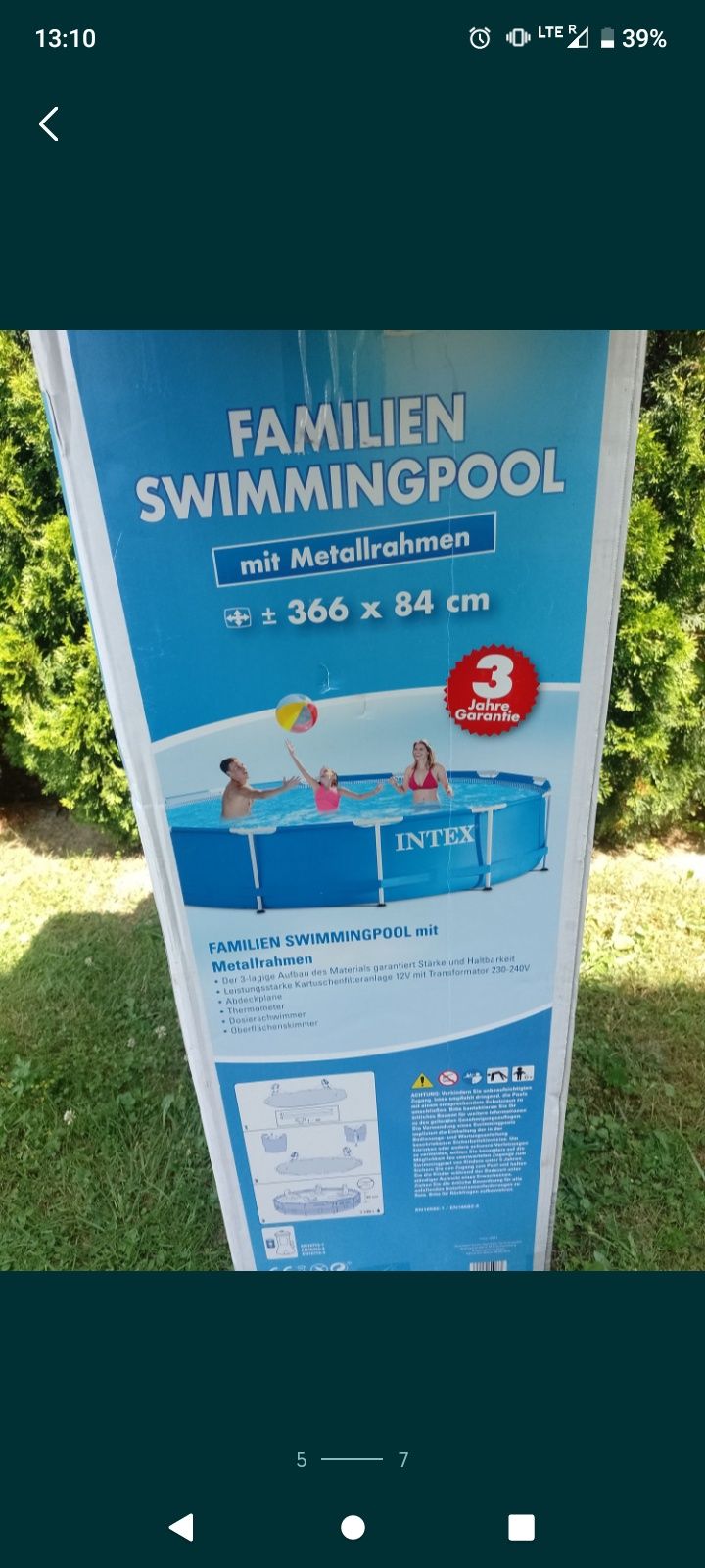 Basen stelażowy INTEX 366*84z pompa