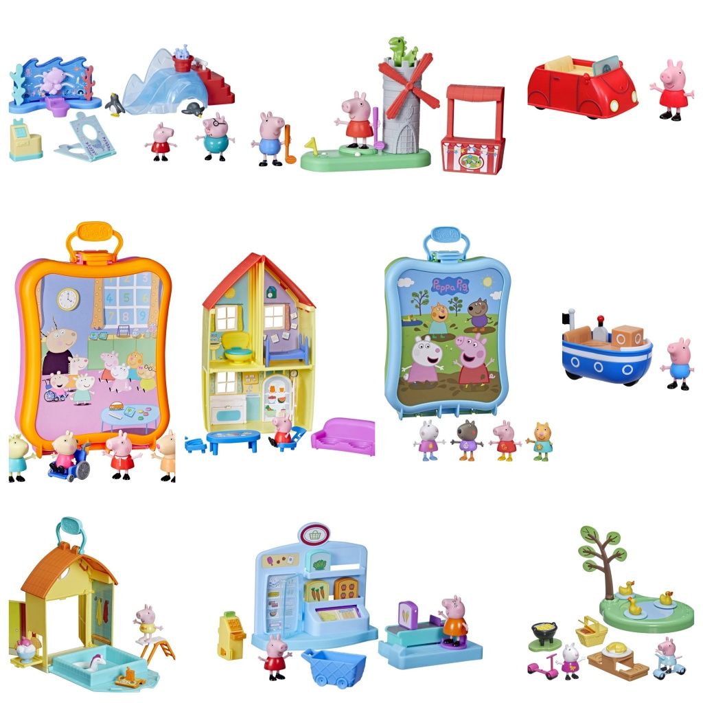 Набір Свинка Пеппа басейн магазин кейс вітряк Джордж і човен Peppa pig