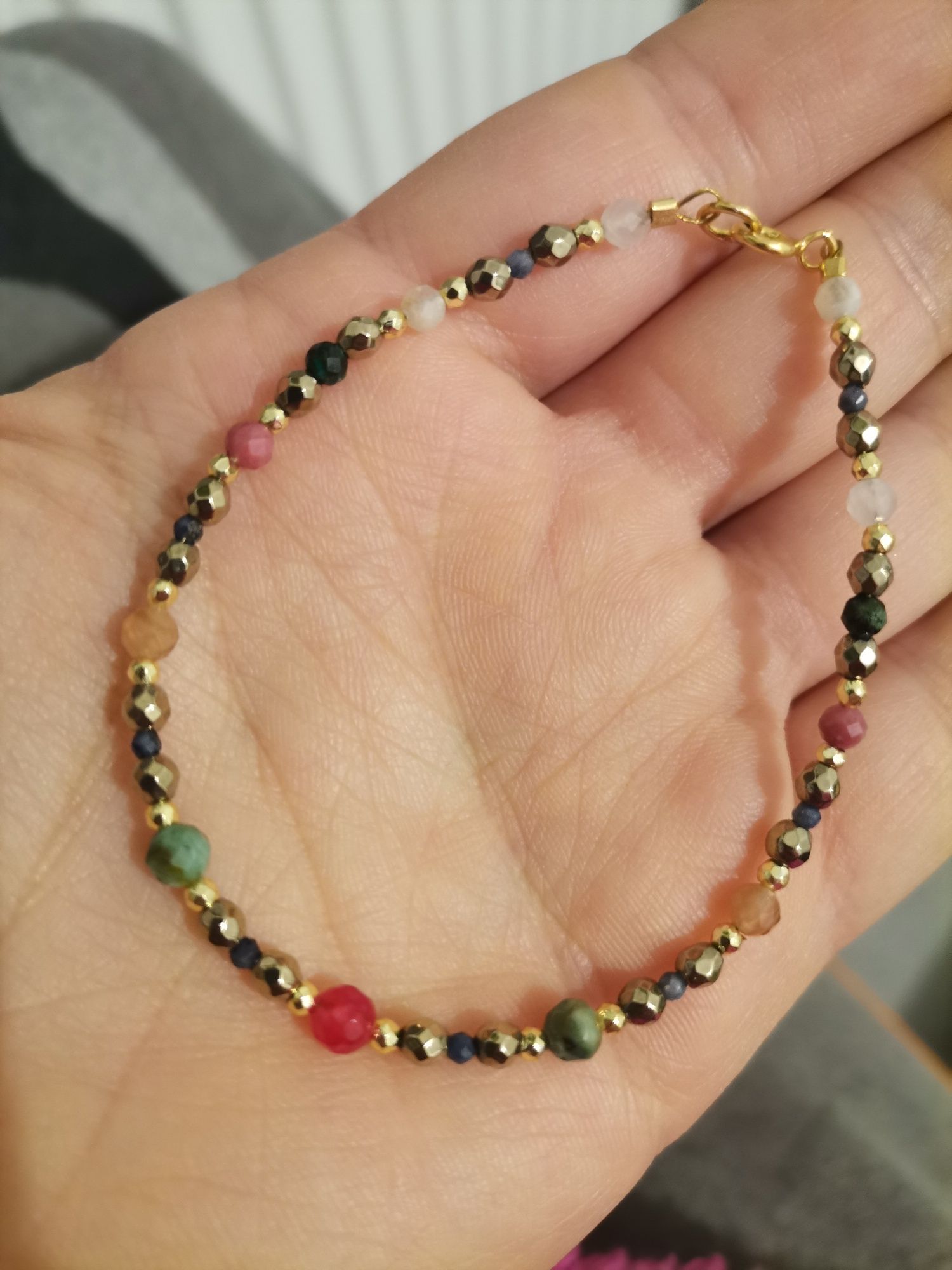 Bransoletka znak zodiaku Byk kamienie szafir srebro 925 Chryzokola cyt