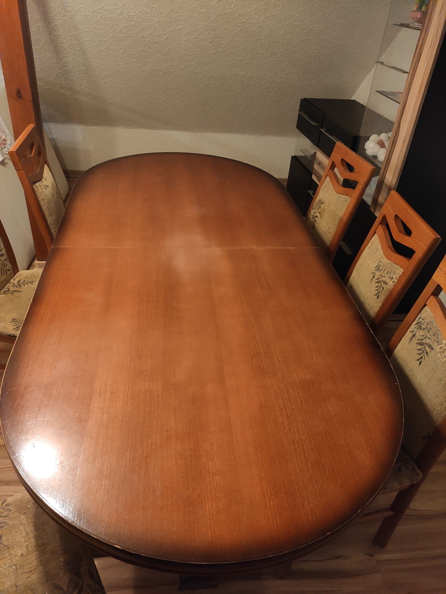 Solidny stół + 6 krzeseł do jadalni, sz 91 x 200-294ł x 76cm wysokości