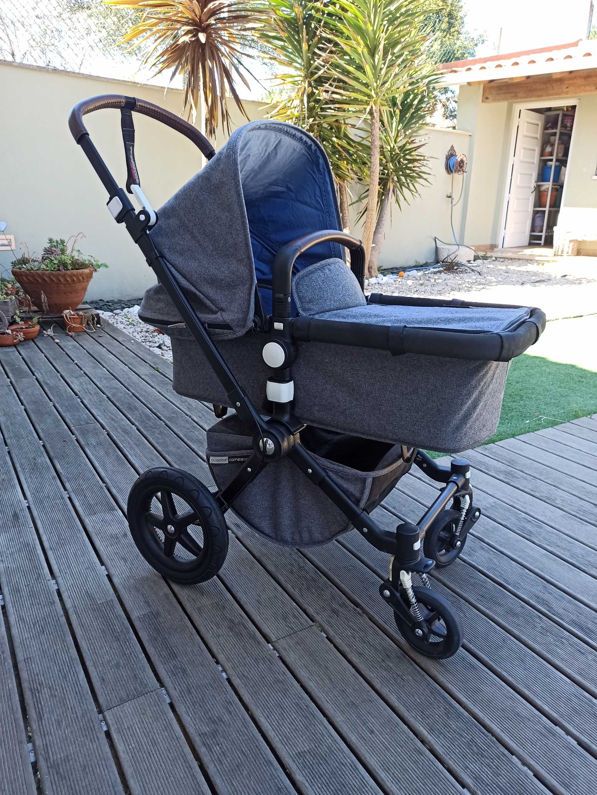 Carrinho bebé Bugaboo cameleon 3+Alcofa e forra+capa chuva+adaptador c