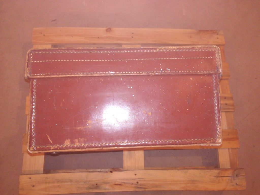 vintage leather suitcase angielska zabytkowa walizka skóra N. Vamplew