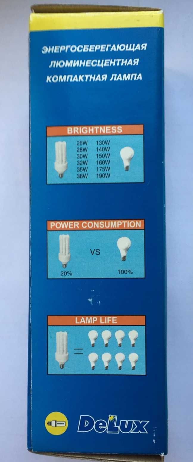 Лампа люминесцентная энергосберегающая Delux 38Вт