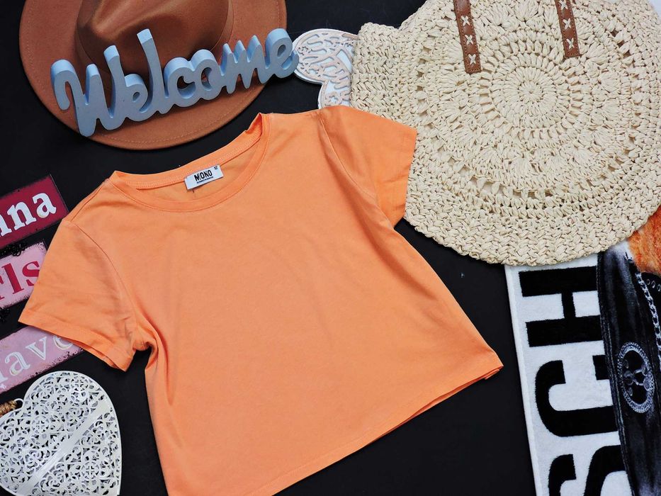 Mono - crop top t-shirt orange r 152