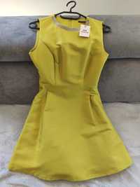 Orsay 36 limonkowa sukienka bez rękawów nowa na wesele