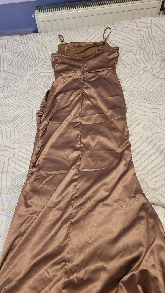 Sylwestrowa złota sukienka maxi S 36