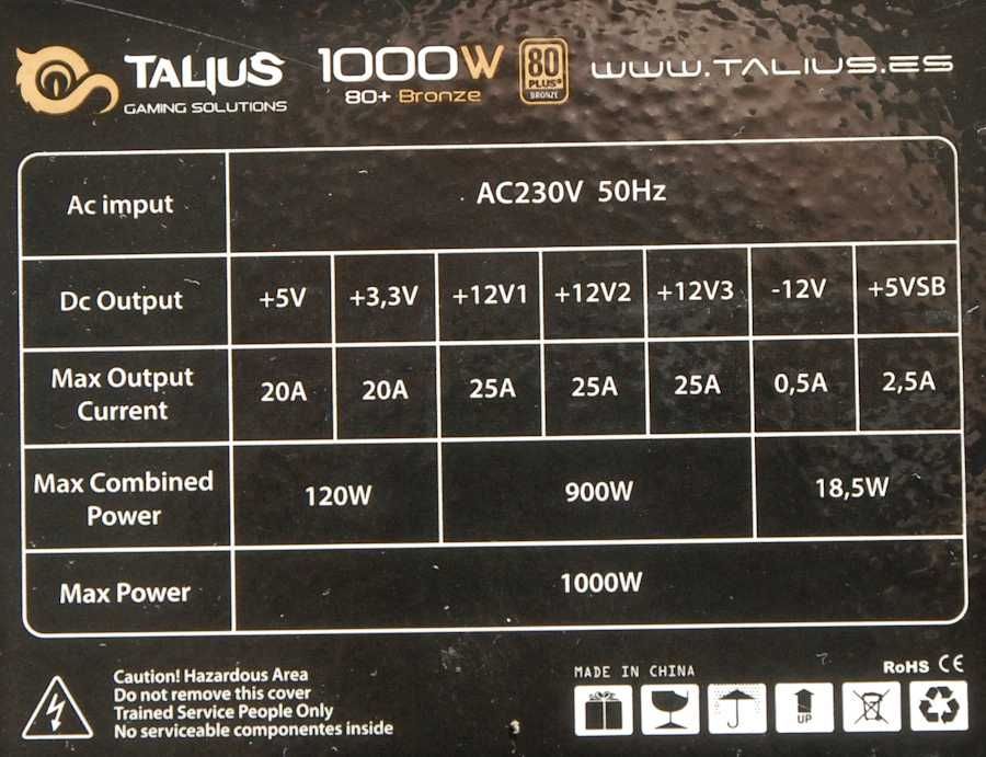 Zasilacz ATX Talius TAL-PSU1000W 1000W, gwarancja