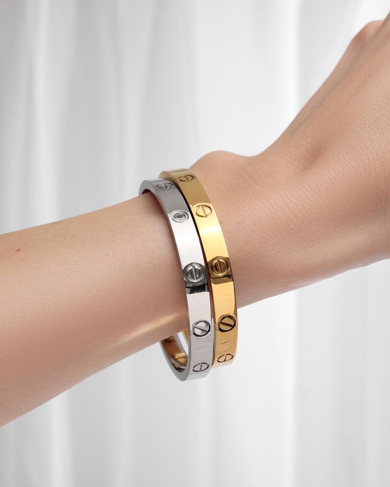Браслет Cartier Love жовте та біле золото (срібло)