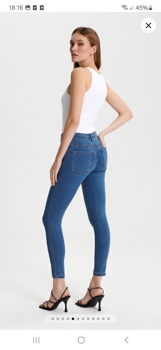 Nowe spodnie skinny jeansy push up rurki niebieskie jeansowe dżinsy 44