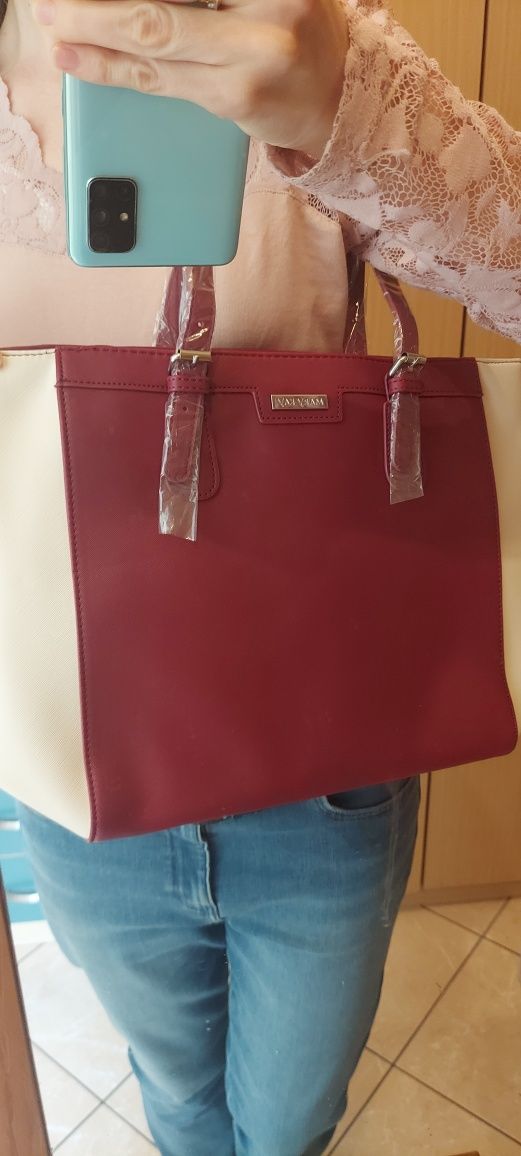 Super torebka kolor bordowy Mary kay shopper bag nowa