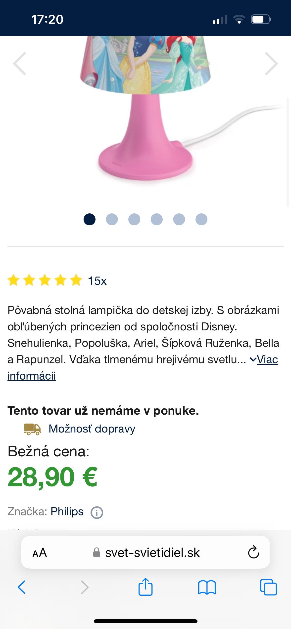 Lampka Phlilips Disney księżniczki biurkowa nocna róż lampa