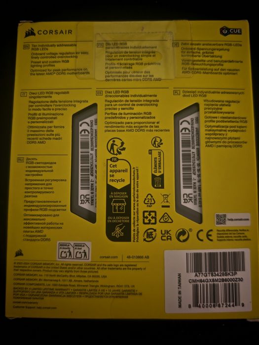 Corsair Vengeance DDR5 64GB 6000MHz novo