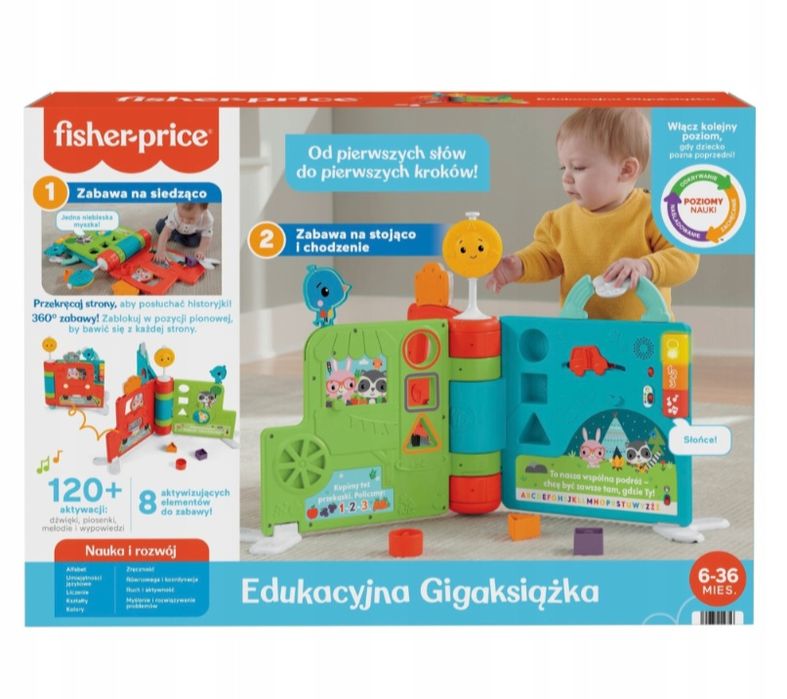 Fisher Price Edukacyjna Grająca książeczka Gigaksiążka