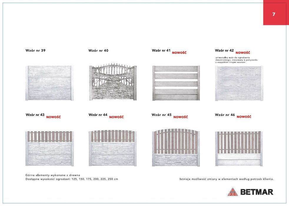 Ogrodzenie betonowe H-125-250 PRODUCENT ogrodzenia betonowe