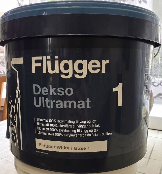 Flügger Dekso 1 Ultramat - głebokomatowa farba do ścian i sufitów