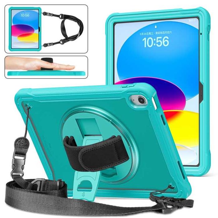 Pancerne Etui Obudowa z Uchwytem i Paskiem do iPad 10 2022 / iPad 11