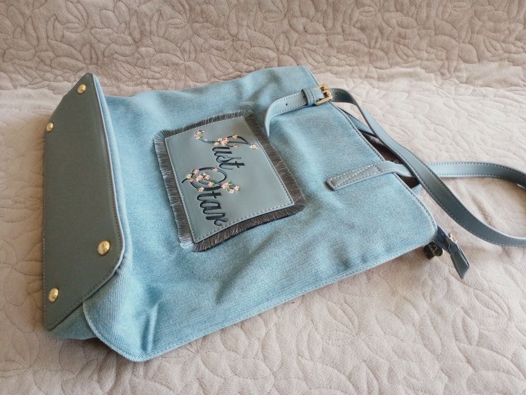Torba na ramię shopper jeansowa Just Star NOWA