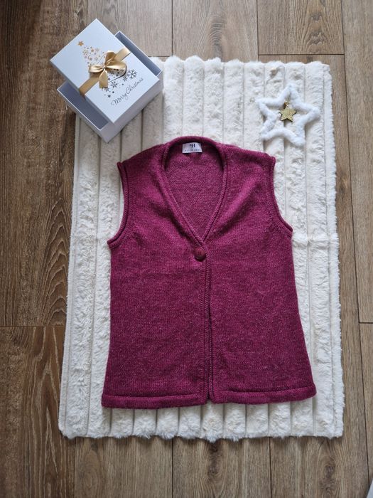 Wełniana kamizelka sweterkowa bezrękawnik Peter Hahn r S/M