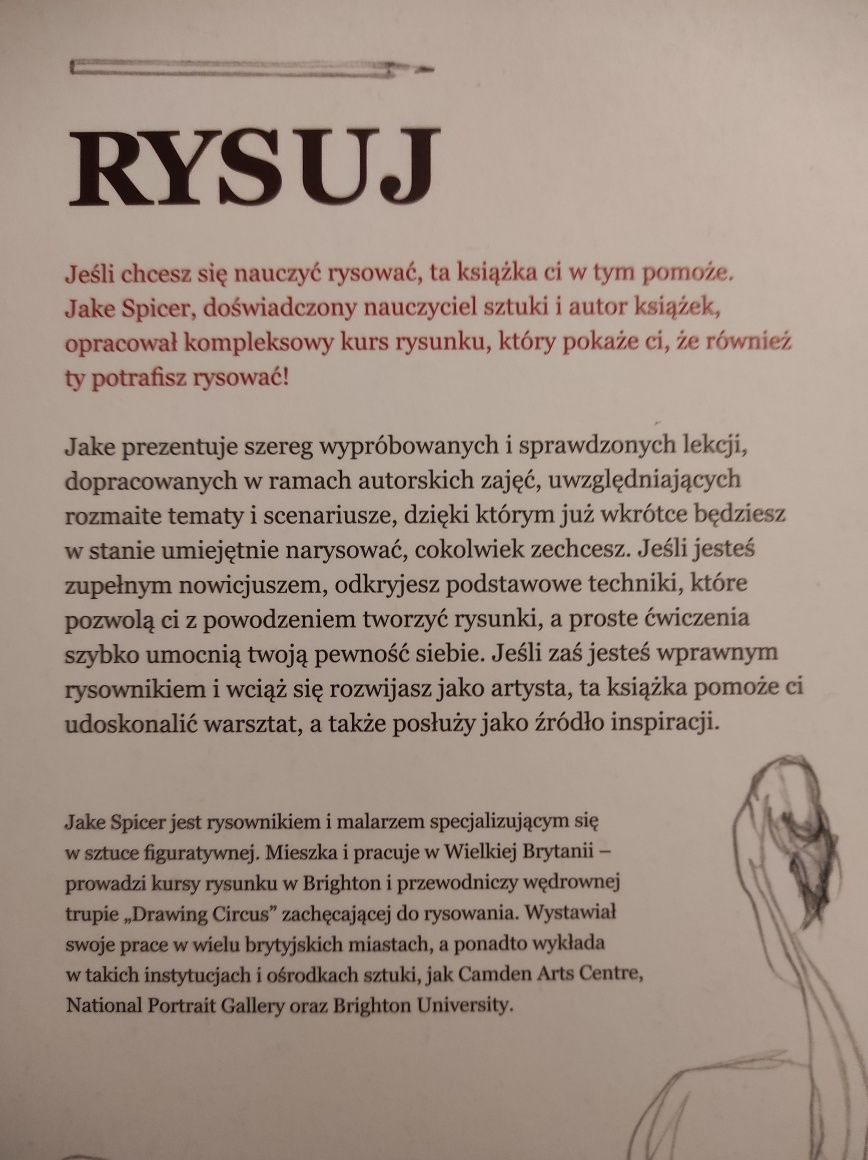 książka do nauki rysunku "Rysuj" Jake Spicer