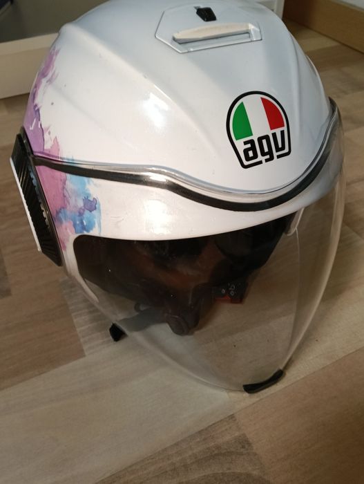 Capacete AGV aberto branco