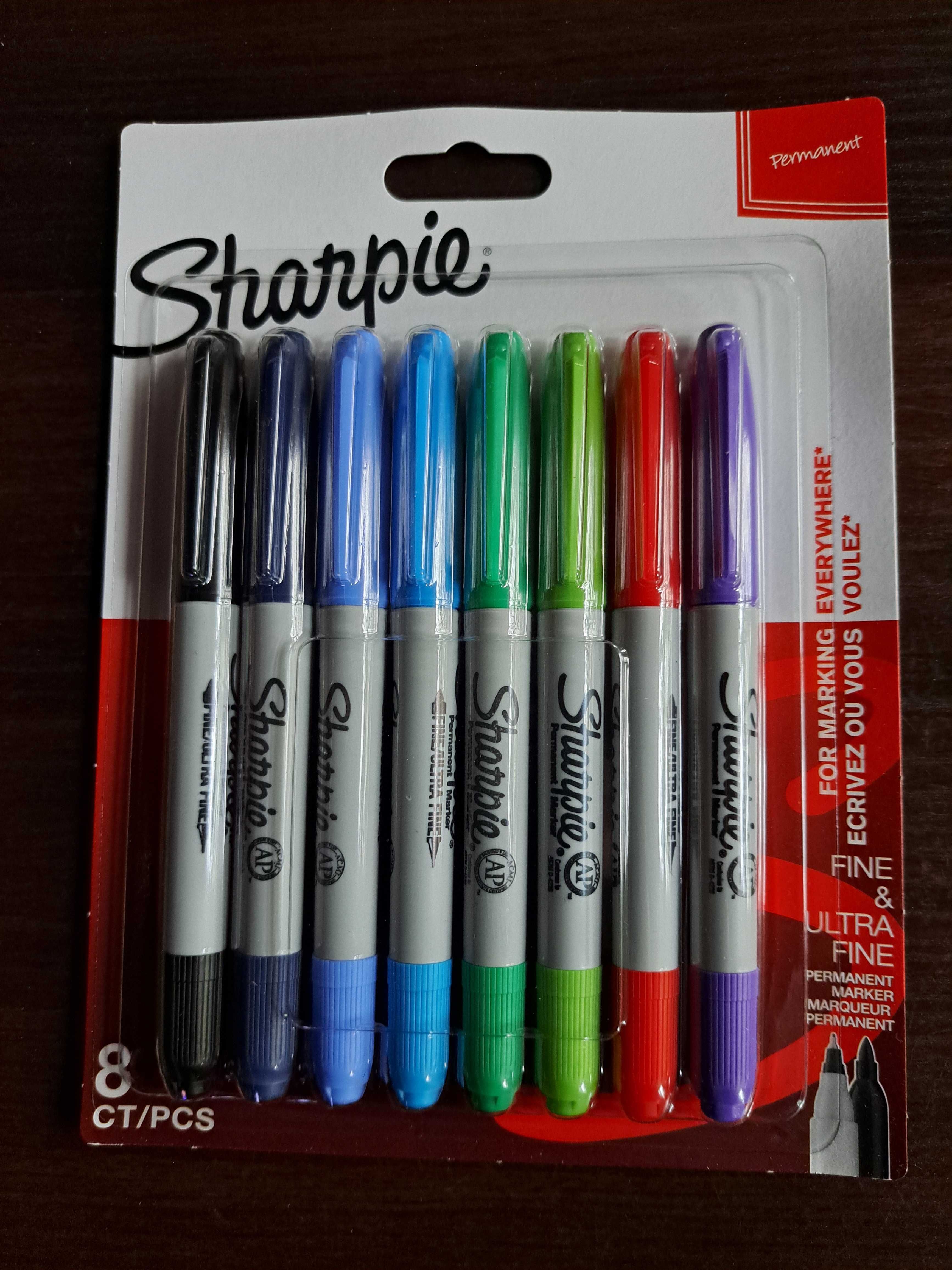 Markery permanentne Sharpie 8szt z podwójną koncówką Fine& UltraFine