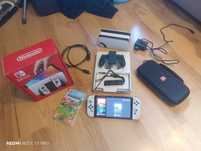 Nintendo Switch OLED+ karta 128gb + gra Minecraft + etui