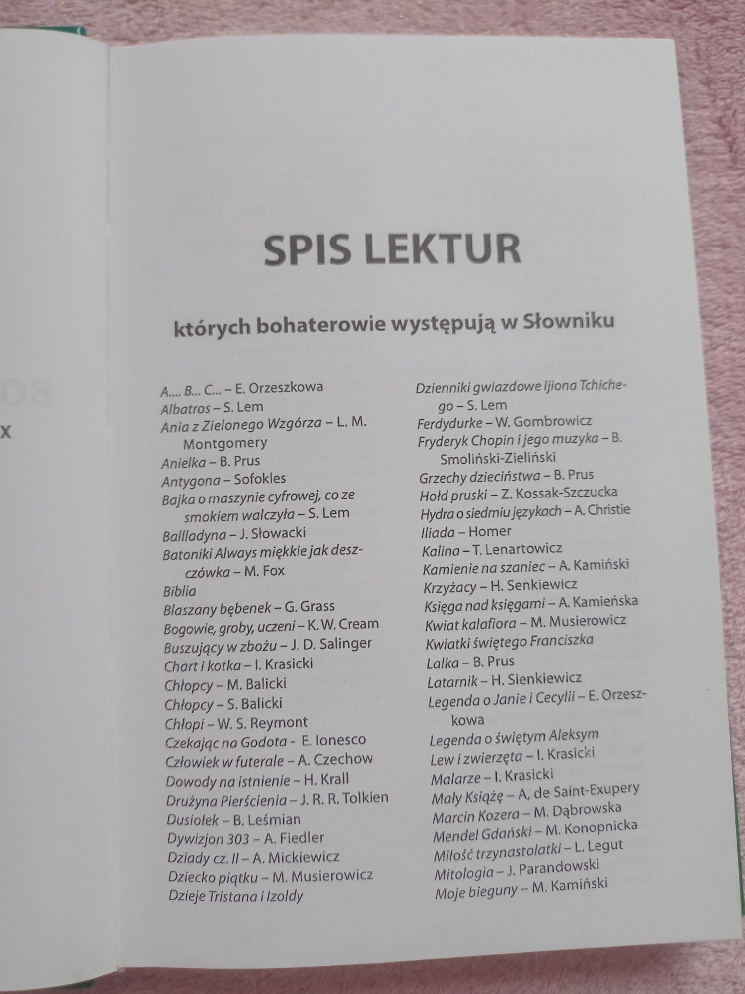 *Słownik bohaterów literackich dla gimnazjum, printex, Grażyna Łoś*