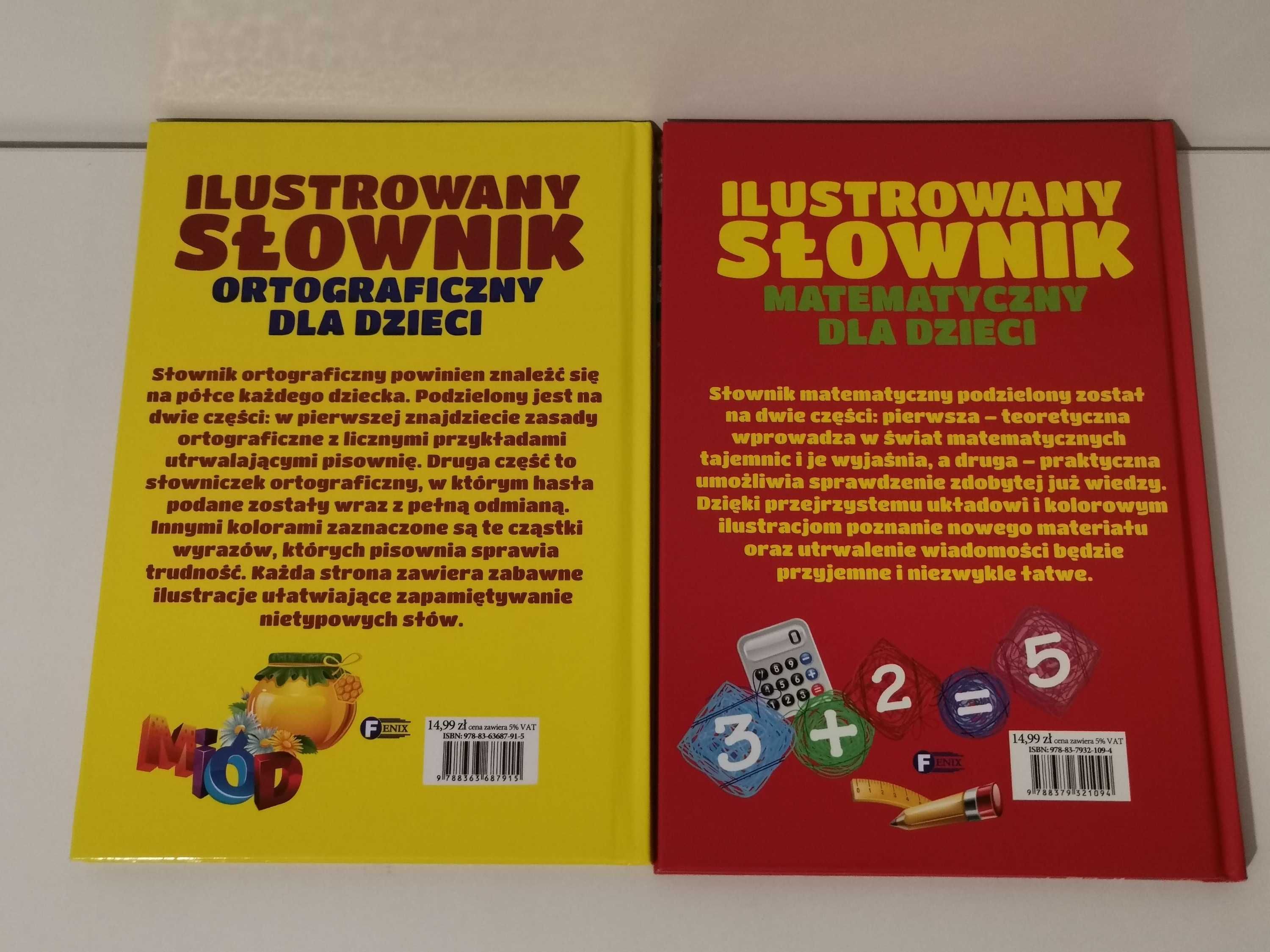 Książki x2- "Ilustrowany słownik dla dzieci - matematyka i ortografia"