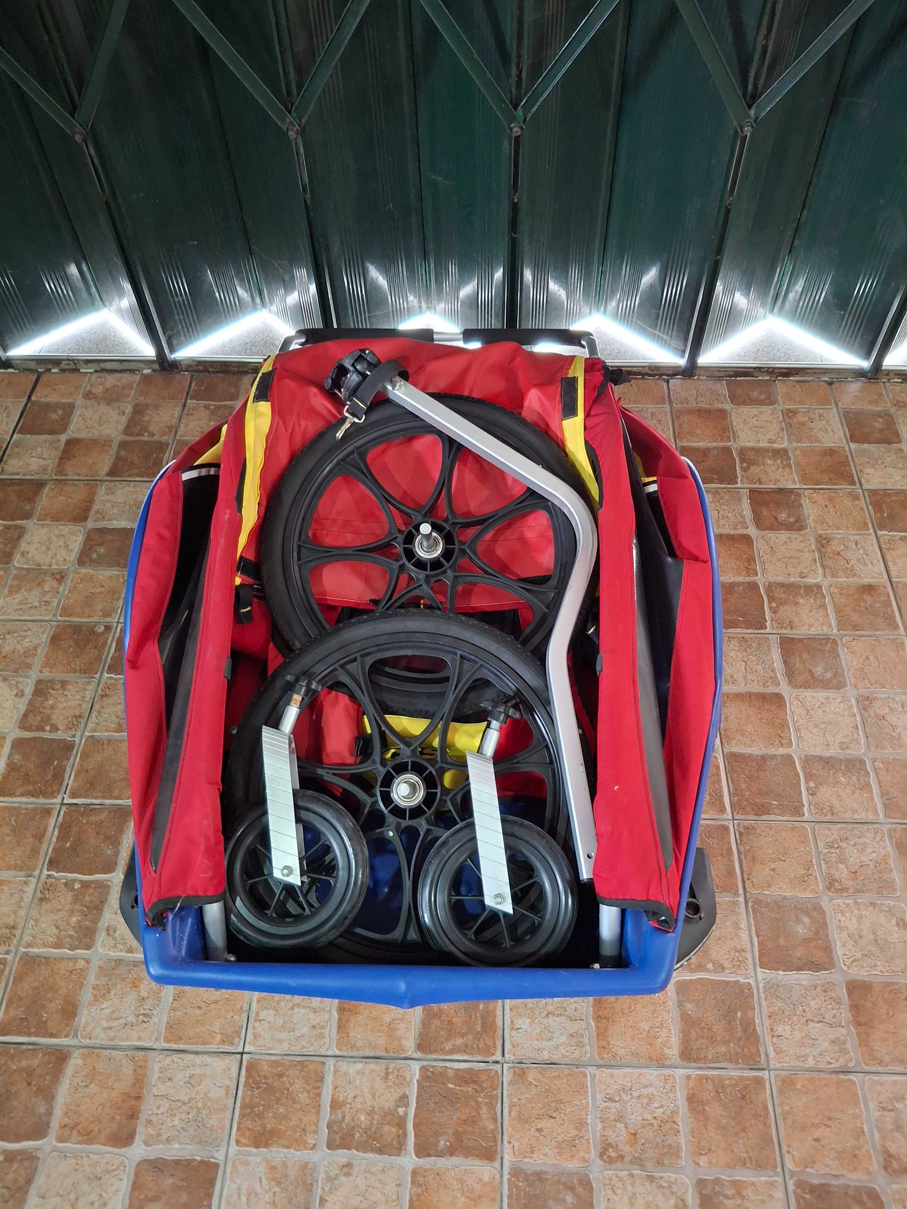 Atrelado de bicicleta para 2 crianças