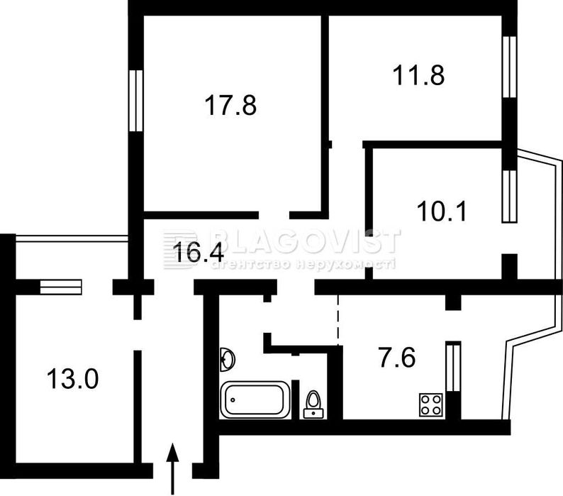 Продам 3-кімн. Драгоманова, 20. Позняки.