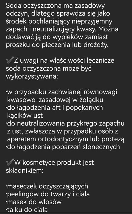 Soda oczyszczona spożywcza