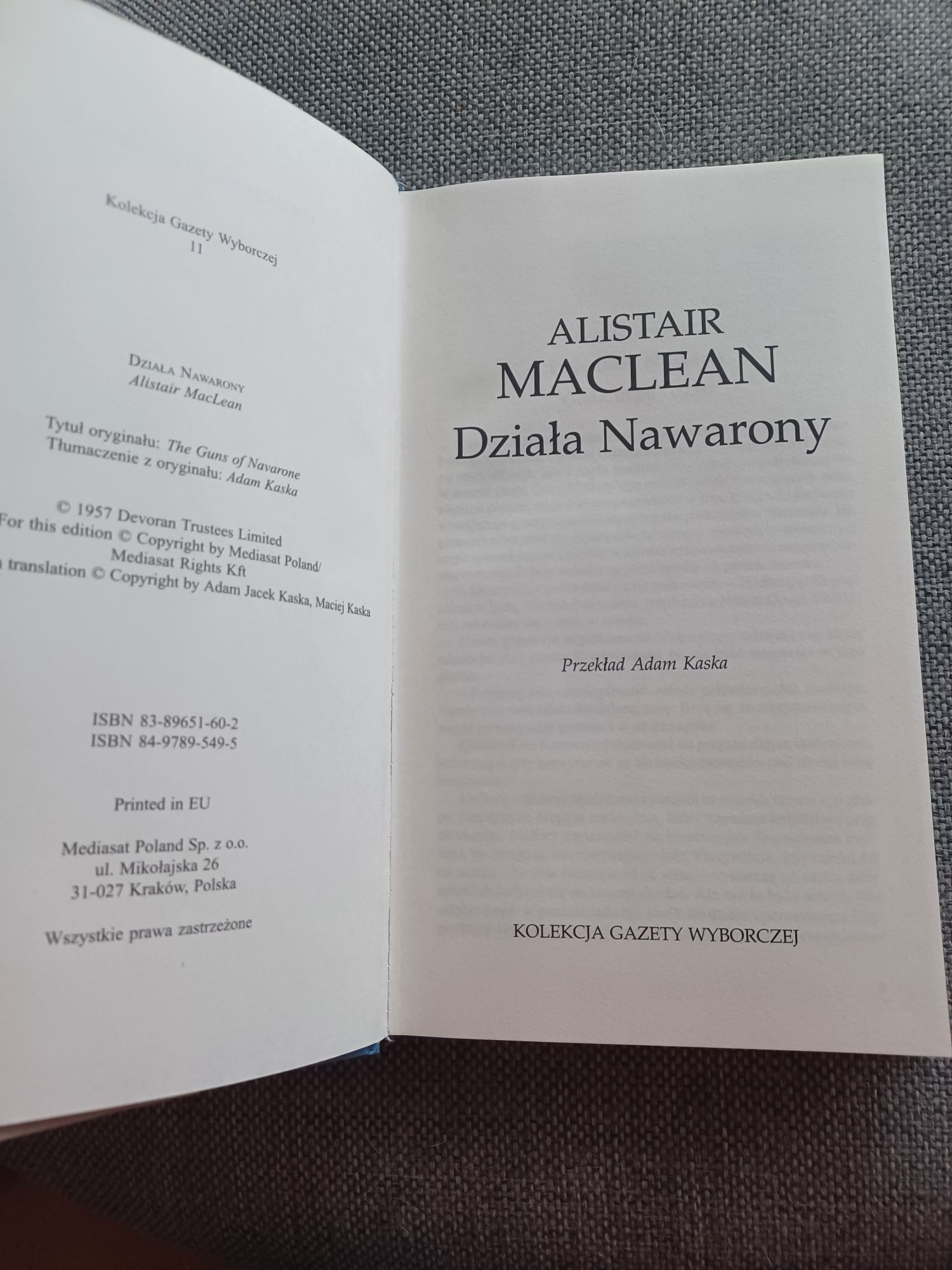 Alistair Maclean Działa Nawarony Kolekcja Gazety Wyborczej nr 11