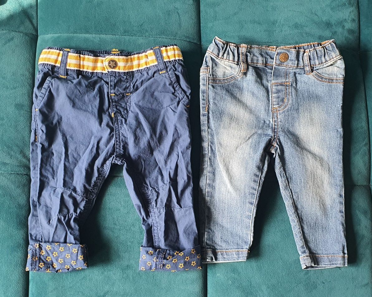 Zestaw ubrań dla chłopca rozmiar 74 spodnie pajace bluzki body