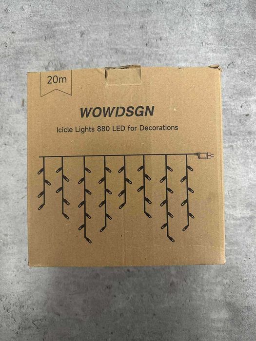 LED lodowe sople łańcuch świetlny na zewnątrz, WOWDSGN 20M 880LED