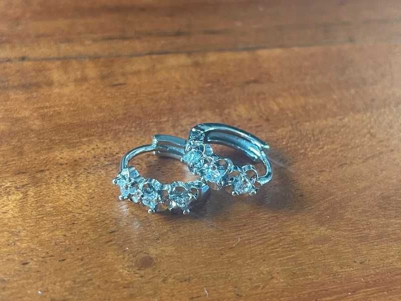 Kolczyki Stylowe Srebro 925 cyrkonia, Świetna Jakość, Nowe