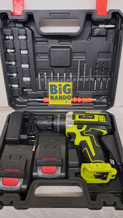 Berbequim de impacto 3 em 1 sem fios C/ 2 baterias várias cores