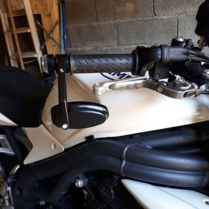 Espelhos ovais em alumínio com piscas LED de guiador