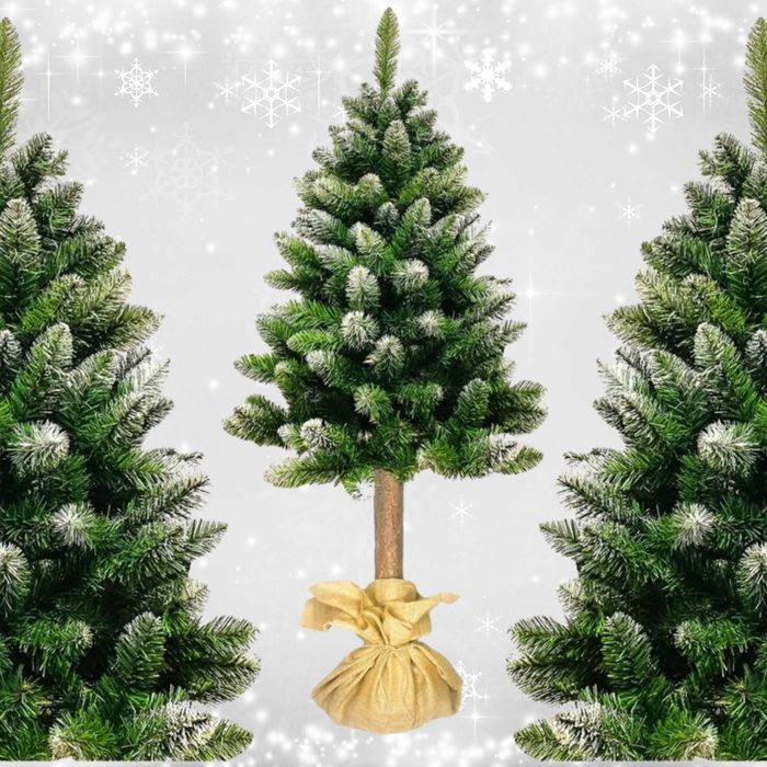 Choinka Sztuczna na Pniu Sosna Diamentowa Ośnieżona Gęsta 180 cm