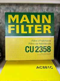 Фильтр салона CU2358 Mann,воздушный фильтр A8525 ASAKASHI, Honda