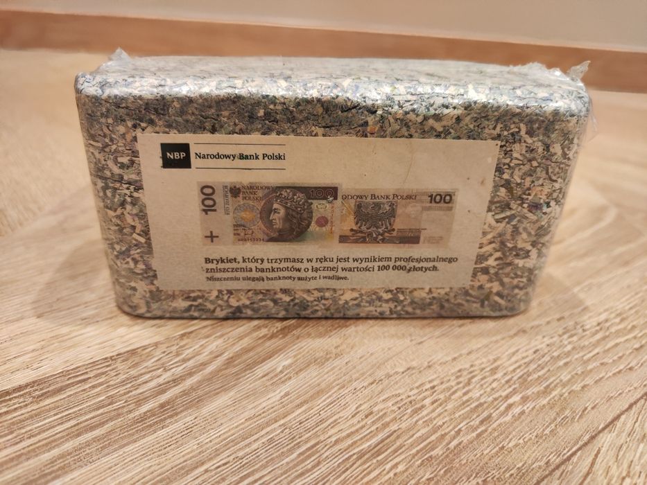 Brykiet NBP banknoty 100zl