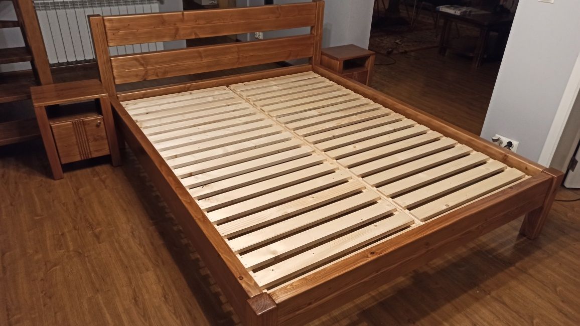 Łóżko drewniane nowe 160x200 solidne gruba rama inne wymiary i kolory.