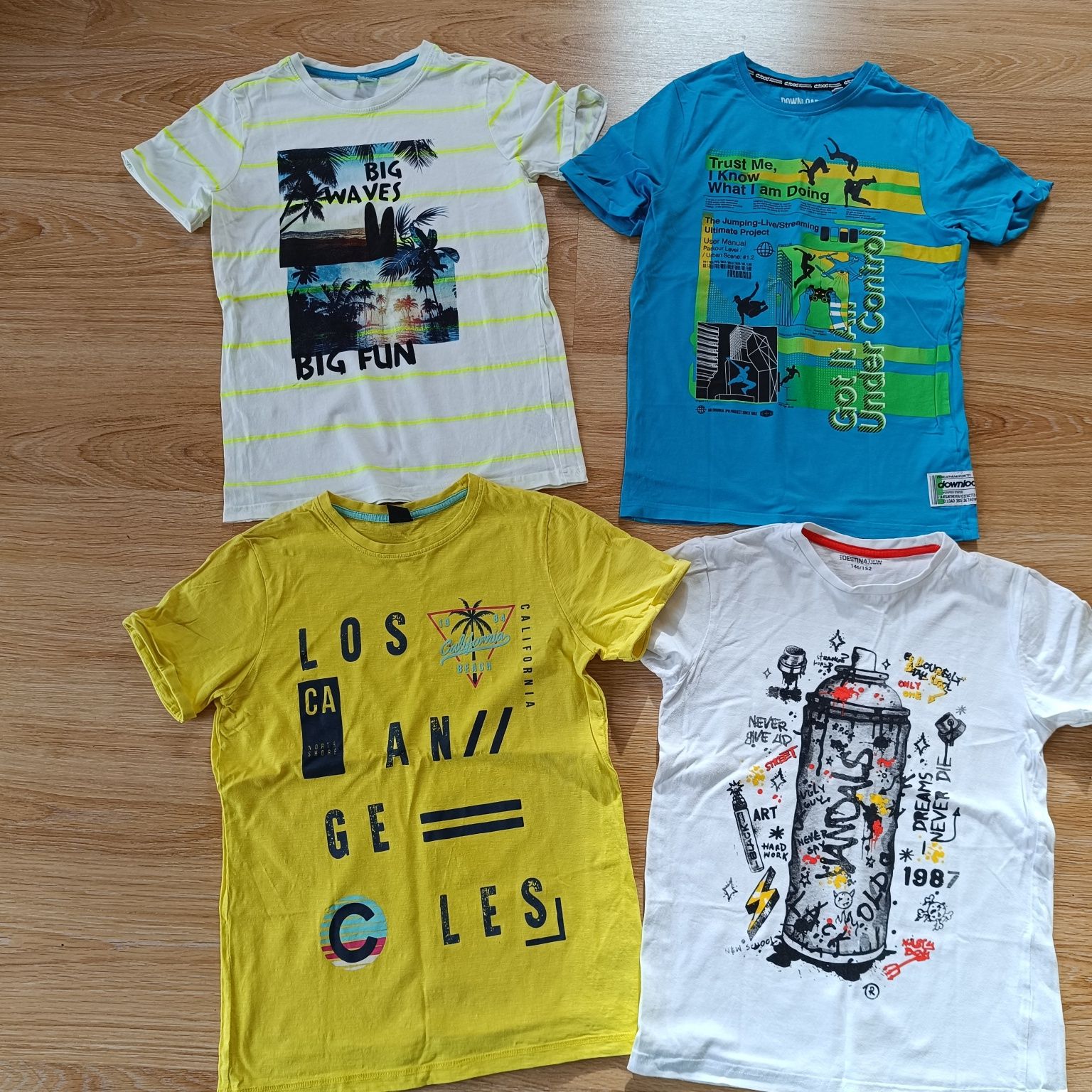 Koszulki t-shirt zestaw 4 sztuki rozm.146/152