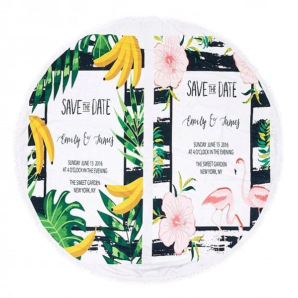 Ręcznik Koc Plażowy 150 cm Okrągły Mikrofibra BOHO