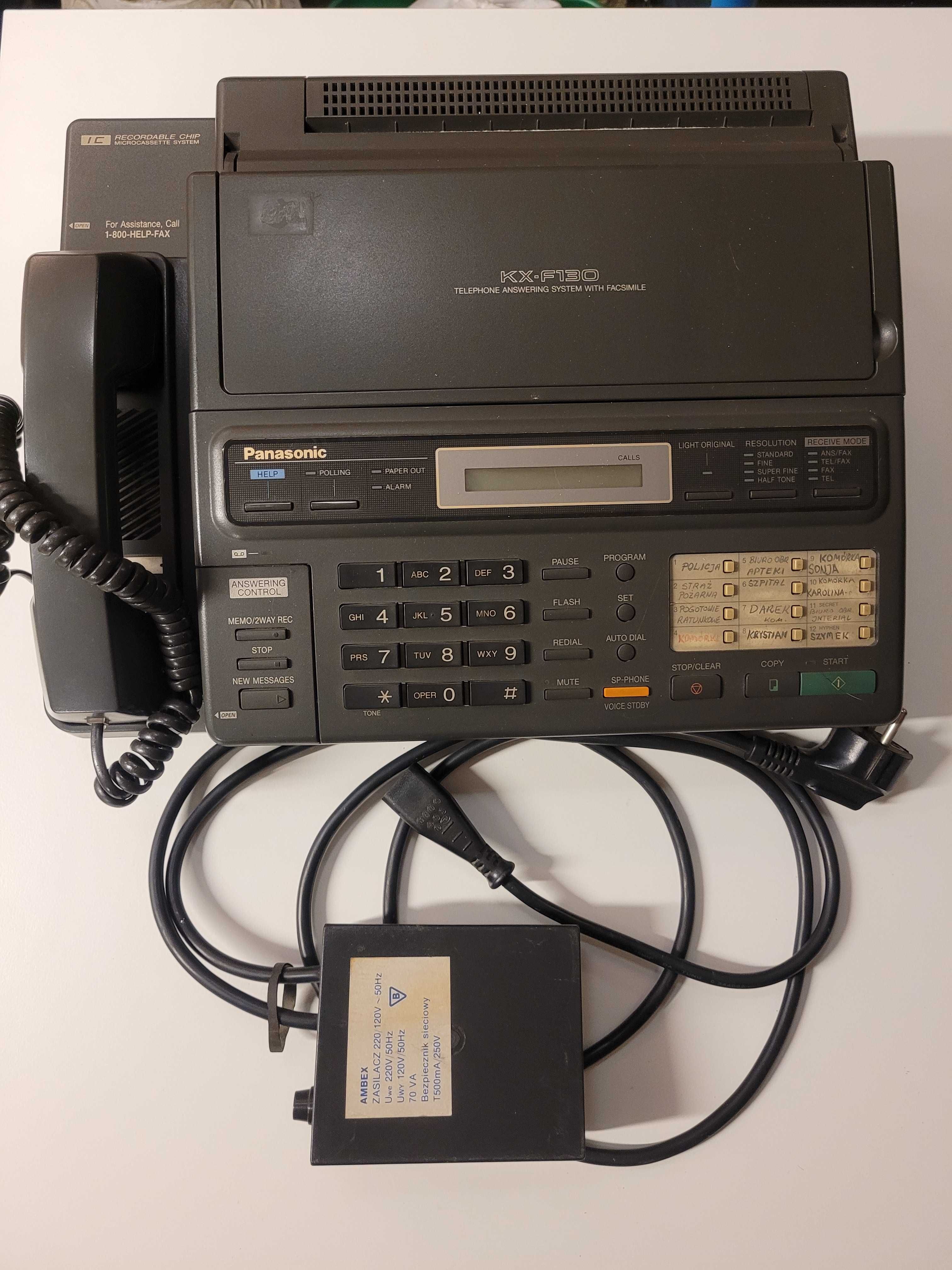 Telefax Panasonic z automatyczną sekretarką
