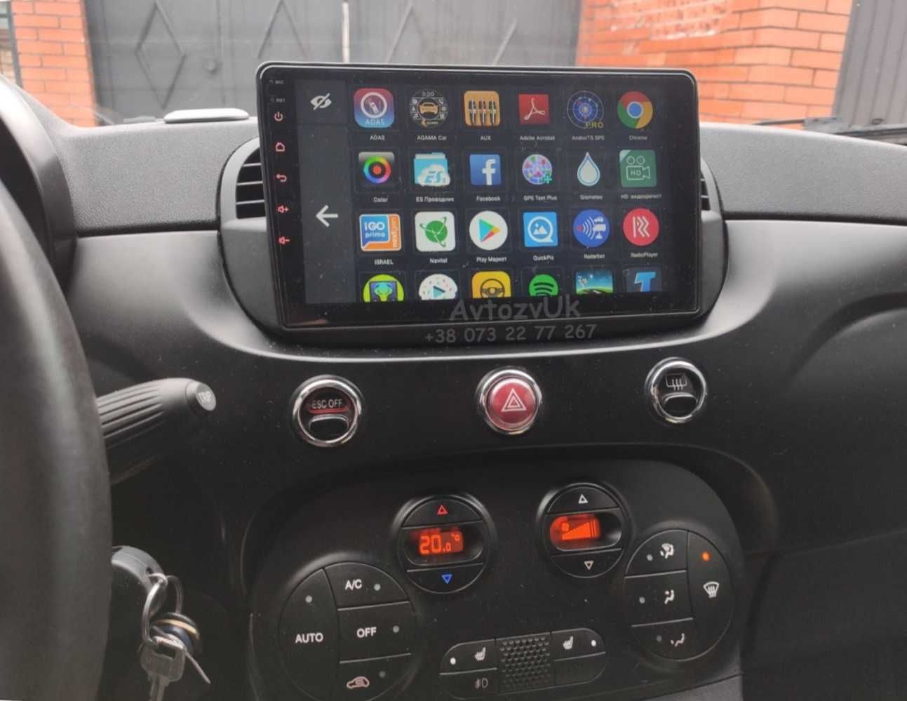 Магнитола Fiat 500L 500X 2 дин Фиат 500 Навигация CarPlay Android 14