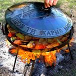 Сковорода з диска борони 50см. кришка, підставка. лопатка у подарунок