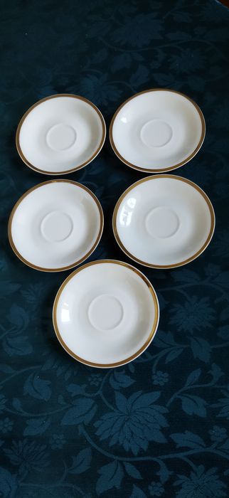 PRL Chodzież małe spodeczki ecru 5 szt.