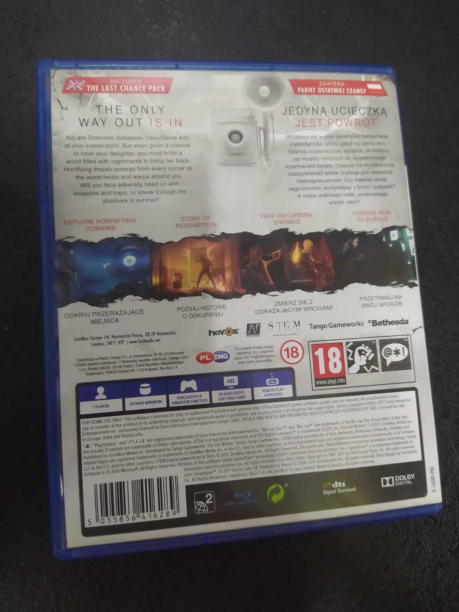 The Evil Within 2 PS4 Polskie napisy są w grze PS4 i PS5