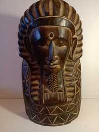 Rzeżba drewniana , głowa  Faraona