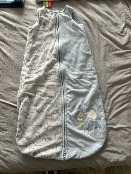 3 śpiworki + kocyk + kołderka-kocyk